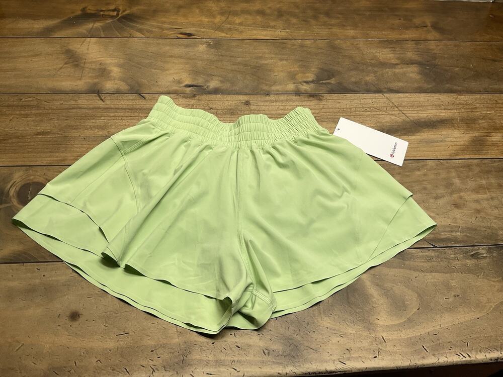 Lululemon Shake It Out High-Rise Run Shorts 2.5” Green Size Small NWT